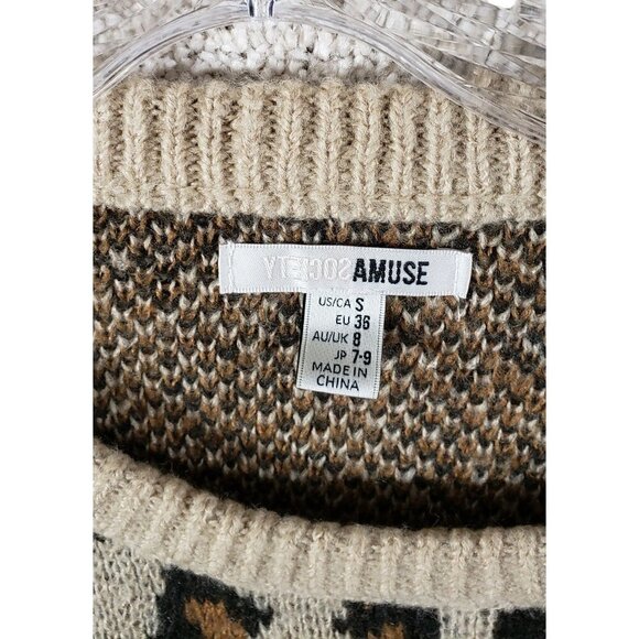 Amuse Society Sweater Women Small Cheetah Print Balloon Sleeve Go Wild Revolve - Picture 7 of 10